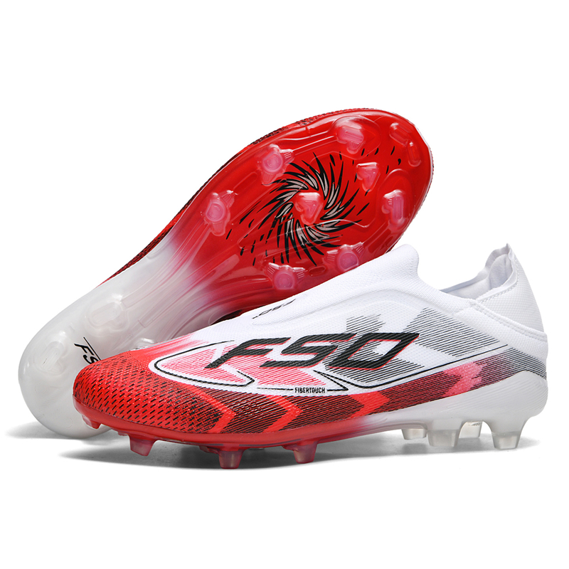 Sports Equipment For Boys - レースレスメンズサッカーシューズボーイズ F50 TF/FG トレーニングサッカースニーカー青少年用ターフサッカースパイク Chuteira Campo
