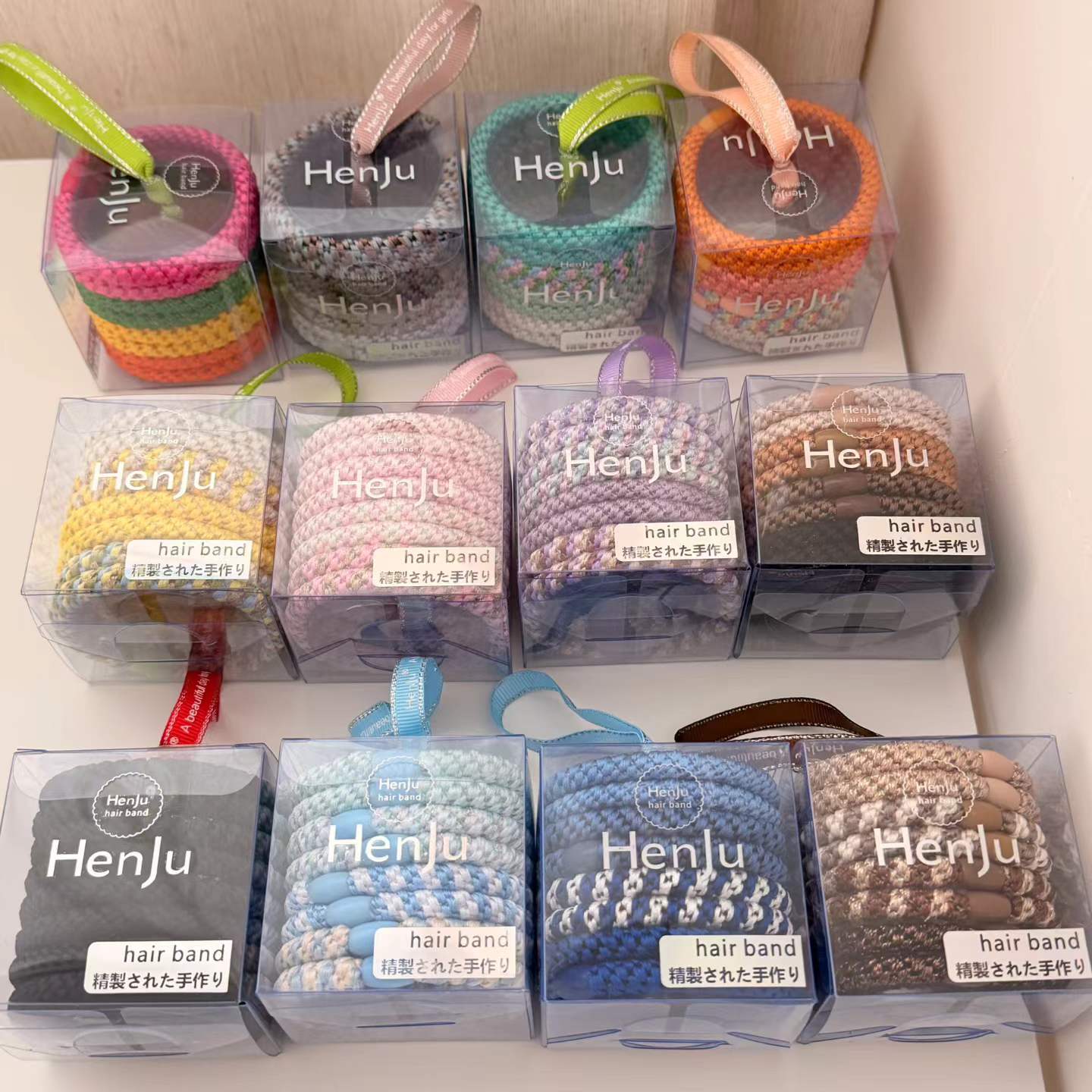 Sports Equipment Cabinet - 8 個の弾性ヘアバンド箱入り高弾性耐久性のあるヘアゴム厚みのある混合色のシュシュプレミアムヘアアクセサリー