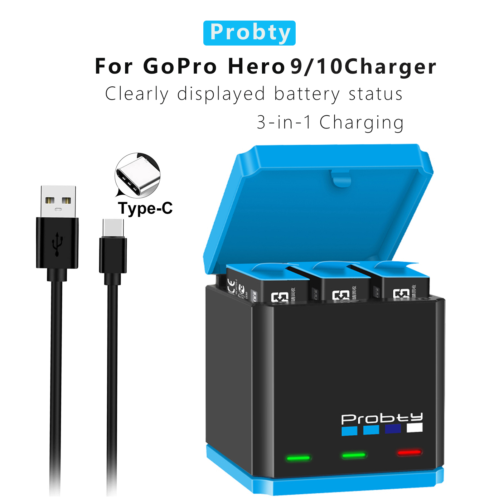 Sports Equipment Cabinet - GoPro 12 11 10用充電器、急速充電ボックス、リチウムイオンバッテリー収納ボックス、GoPro Hero 9