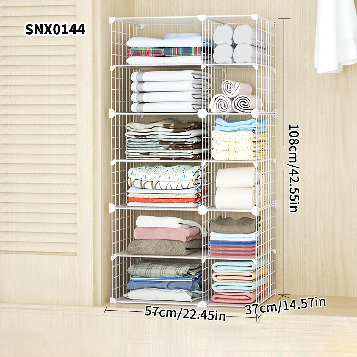 Sports Equipment Cabinet - 衣類の重ね収納用ワードローブ仕切りラック、吊り下げ式クローゼットクロス仕切り、縦型学生寮キャビネット用重ねラック