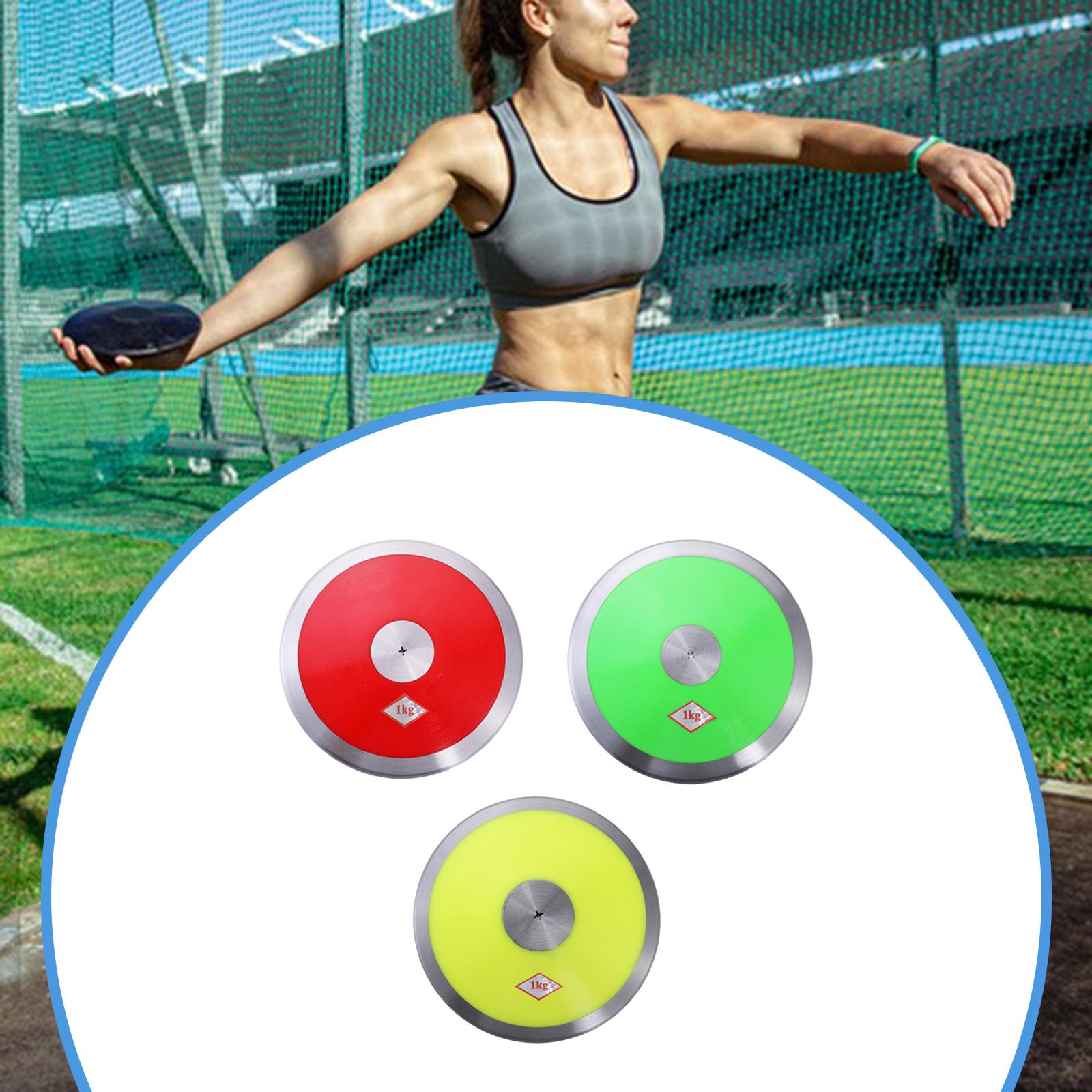 Discus Throw Training - 1kgナイロン製、スチールリムとセンター付き、女子・女性向けトレーニング用具、スポーツイベント・サマーキャンプでの投球用