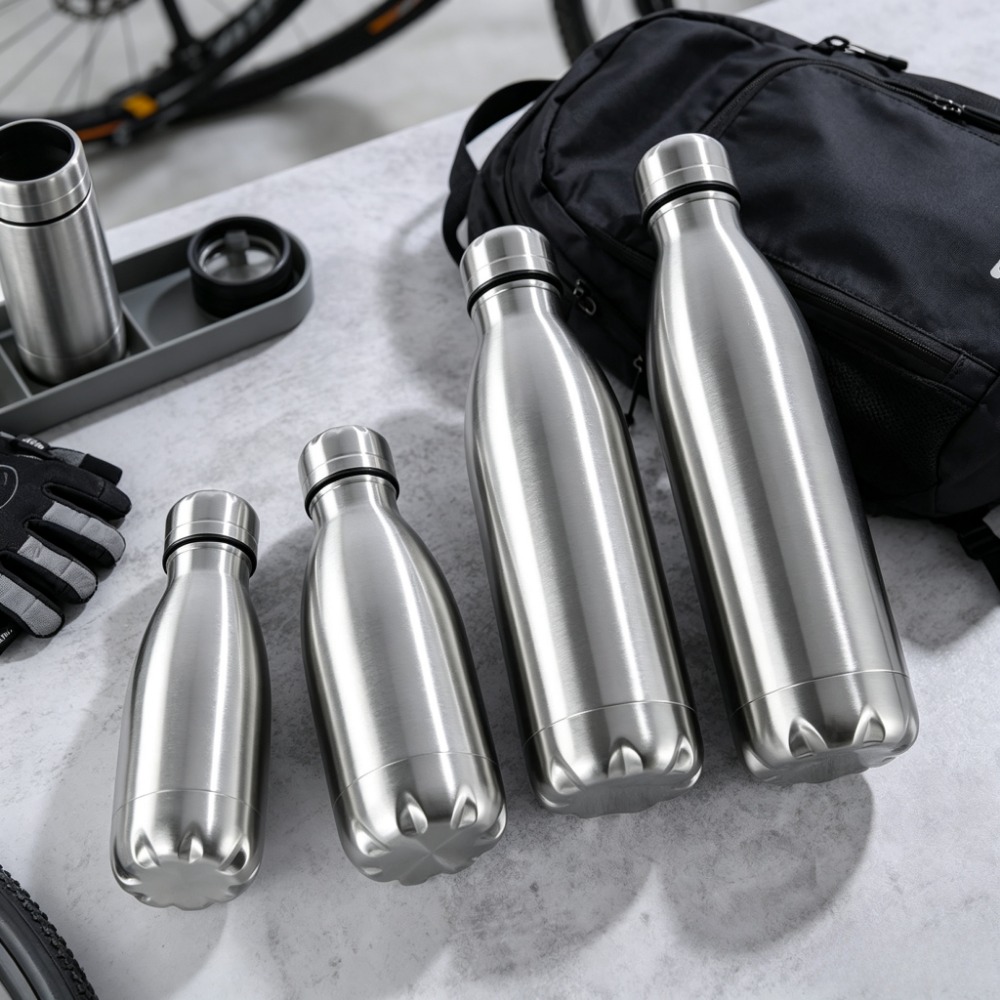 Sports Equipment In School - 500/1000ml ステンレス製ウォーターボトル ポータブル BPAフリー スポーツドリンクボトル ジム