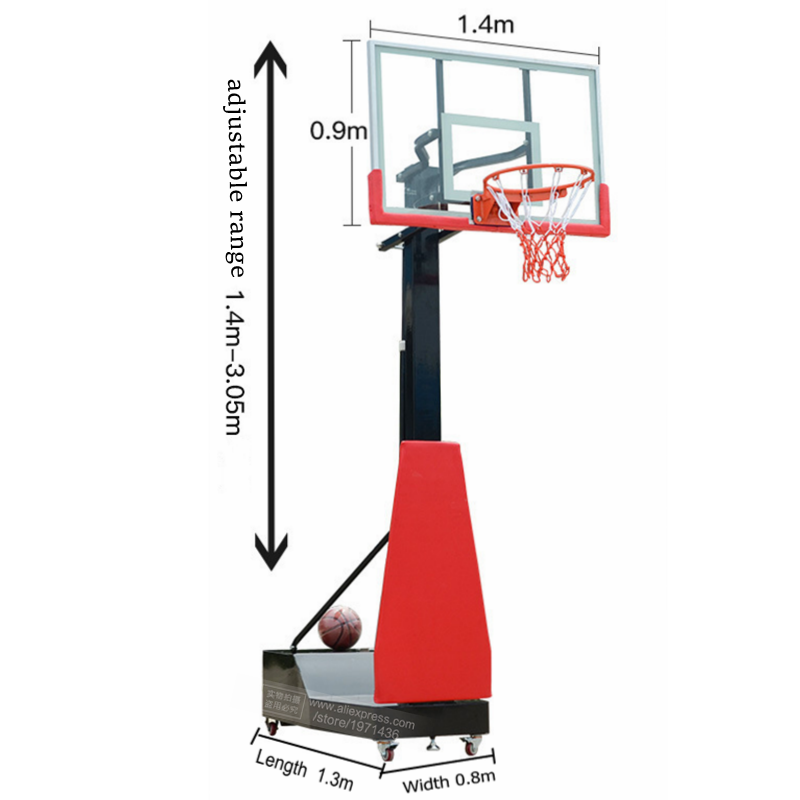 高さ調節可能なポータブル移動式バスケットボールスタンドラック - Sports Equipment In School のレビューと価格