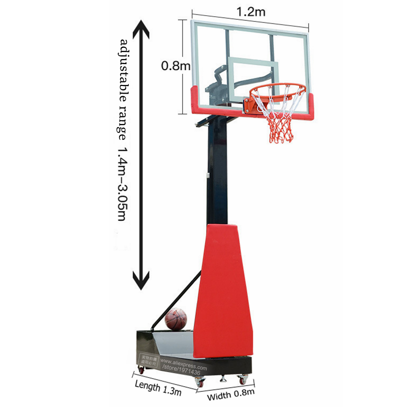 高さ調節可能なポータブル移動式バスケットボールスタンドラック - Sports Equipment In School のレビューと価格