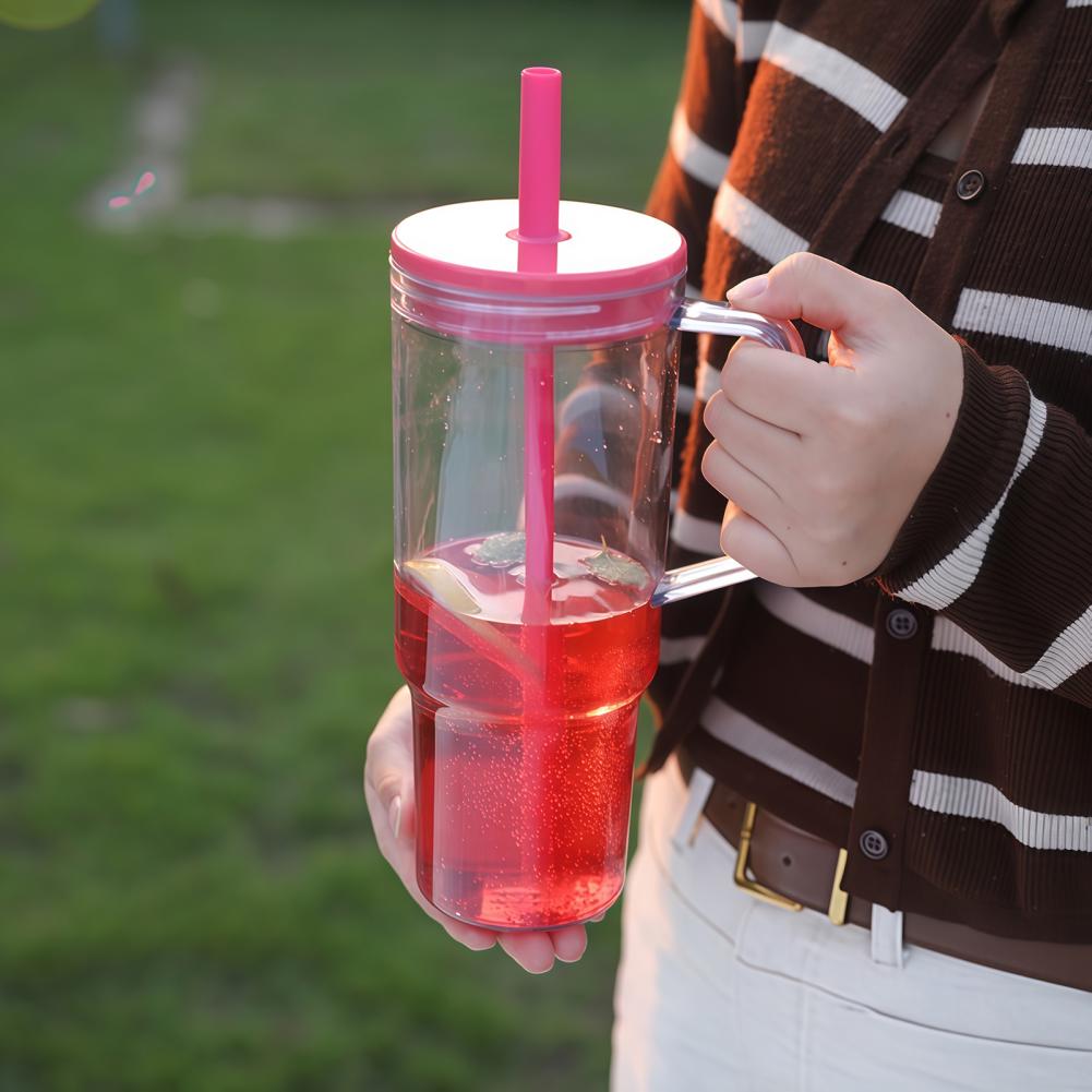 ストローと蓋付きウォーターボトル、40オンス大容量プラスチッ - Sports Equipment In School のレビューと価格